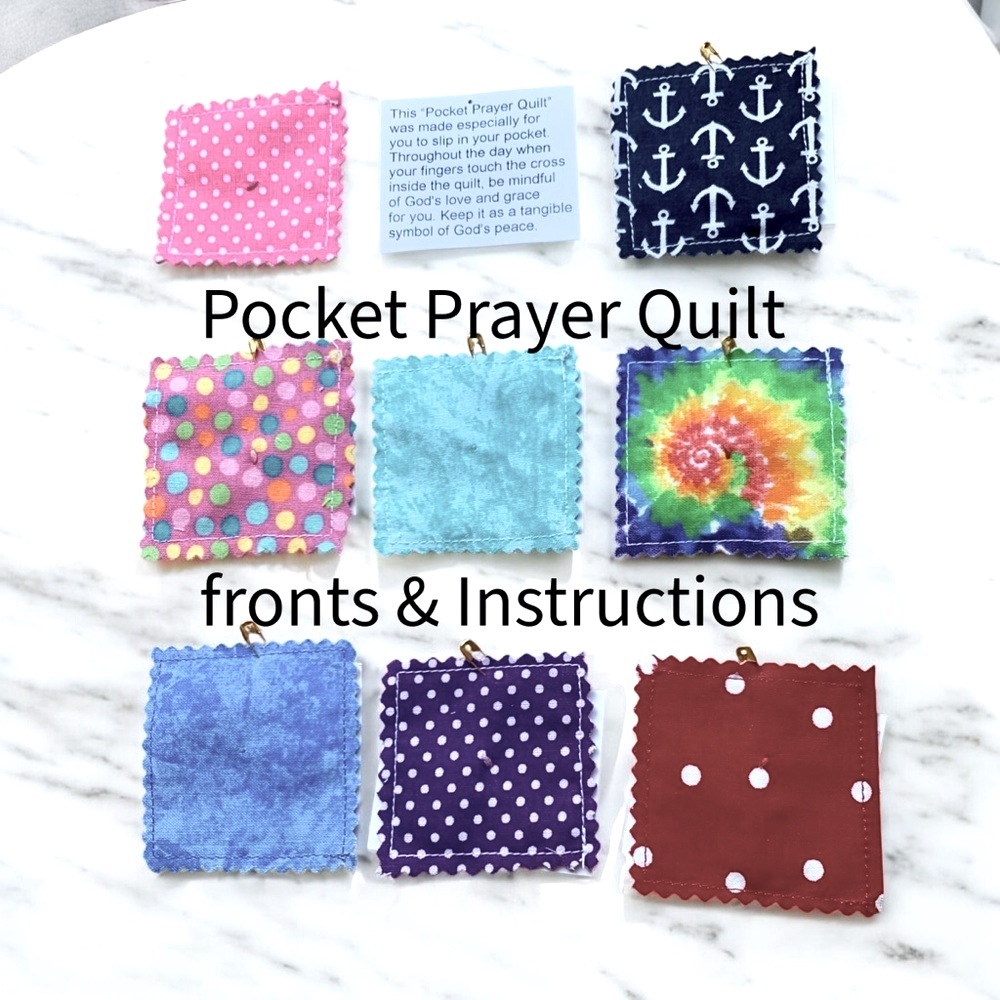 Pocket Prayer Quilt Christian Cross sewn inside. This pattern has anchors - Picture 6 of 8